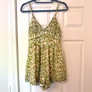 Francesca's Cream and Pink Floral Romper